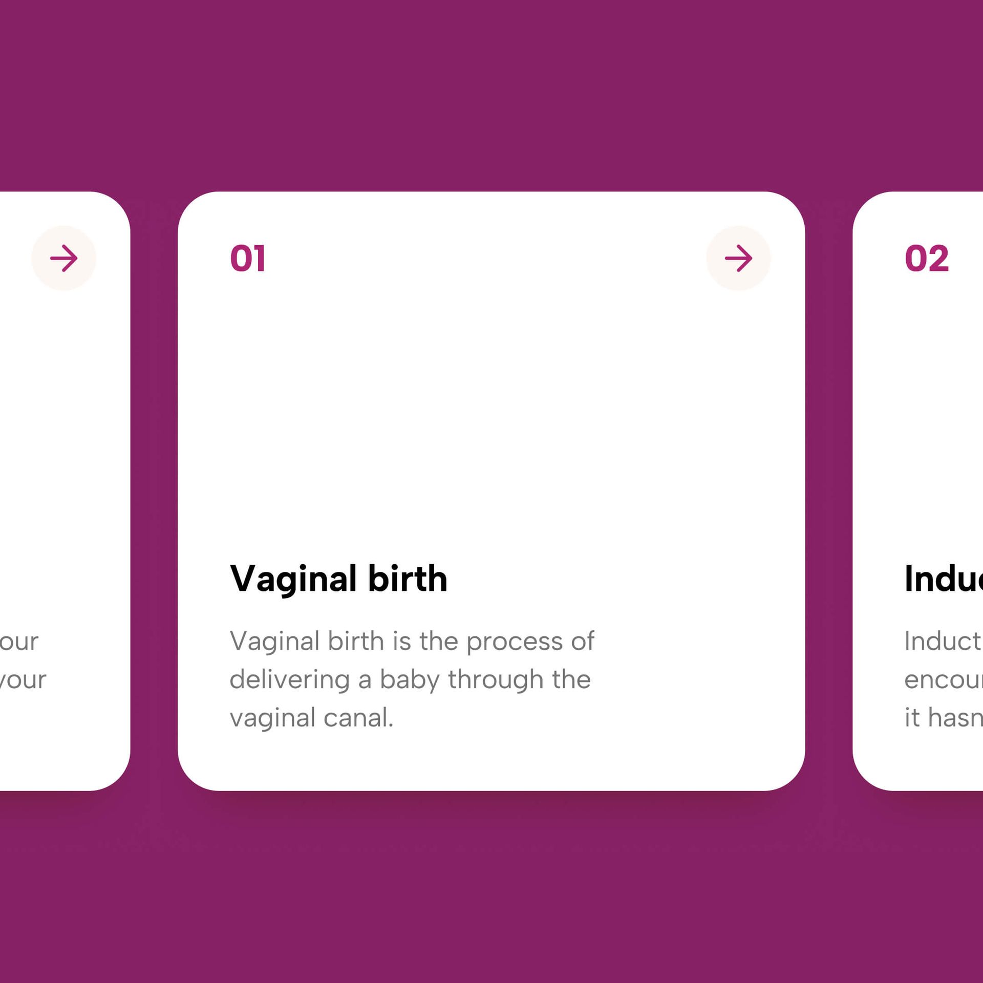 Birth Options UI card visual
