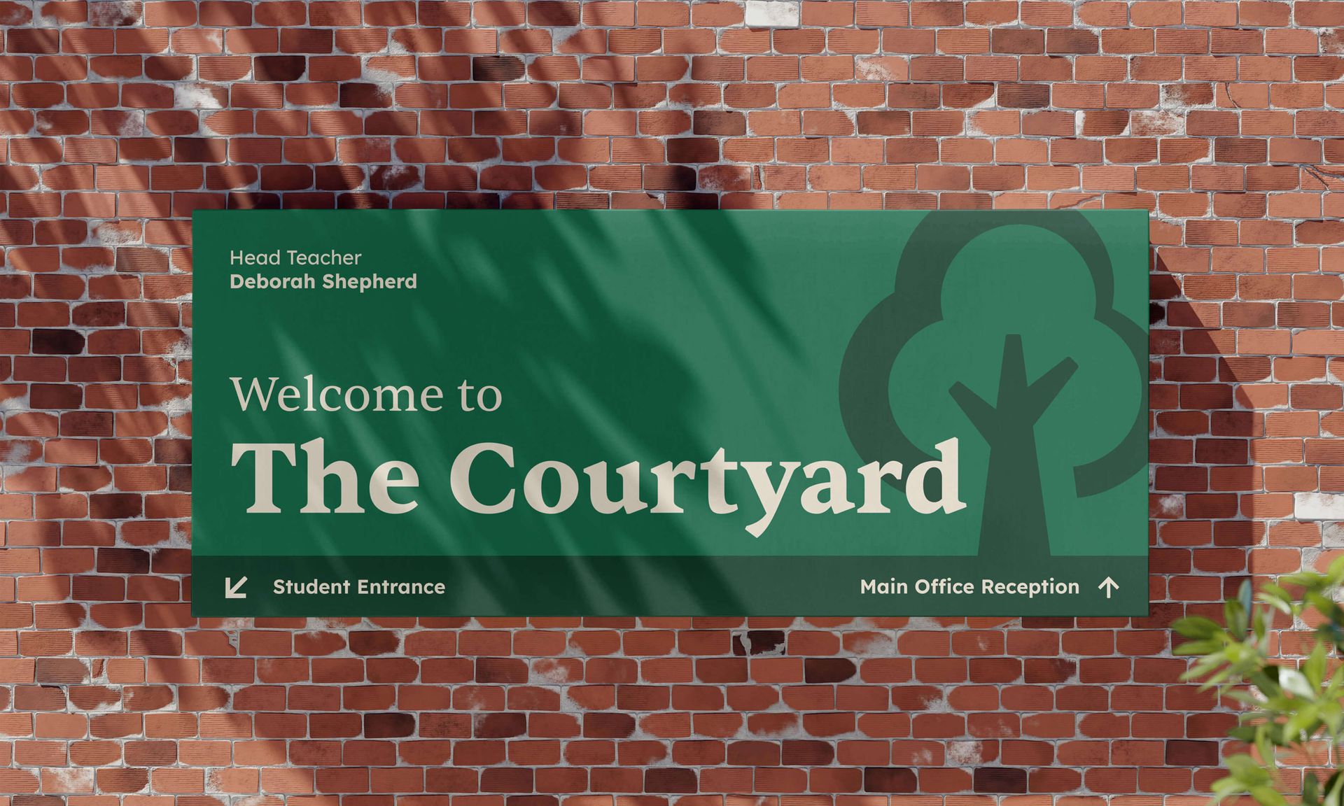 Courtyard Islington logo in a wall