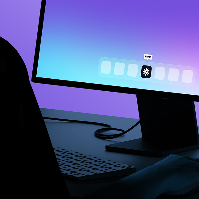 Emma icon in a computer screen