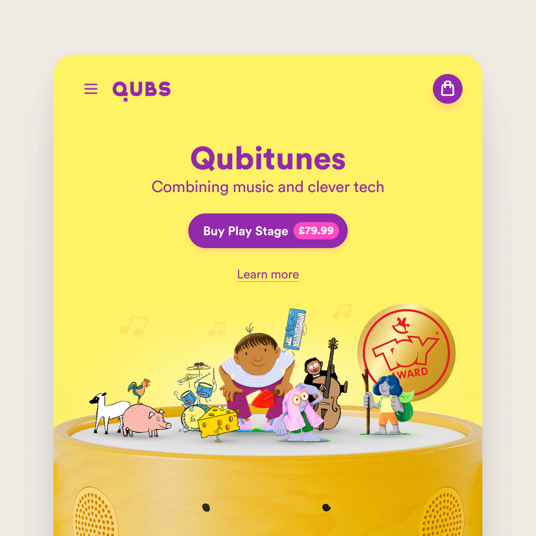 Qubs website mobile landing page